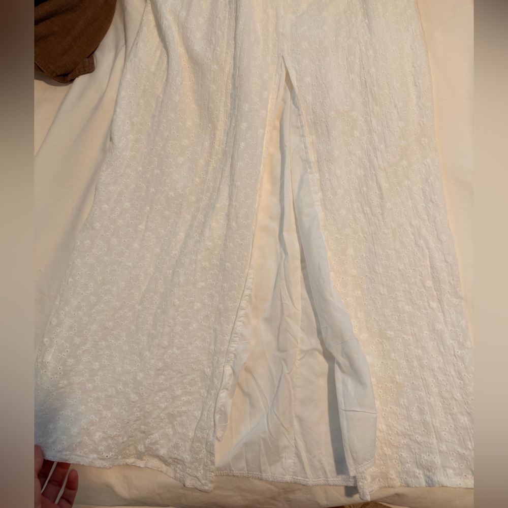White Eyelet Ruffle Strap Sundress - Picture 3 of 5